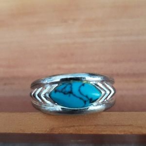 silver and turquoise ring